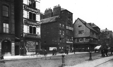A black and white photo of Newcastle’s Quayside in 1895. Public domain image